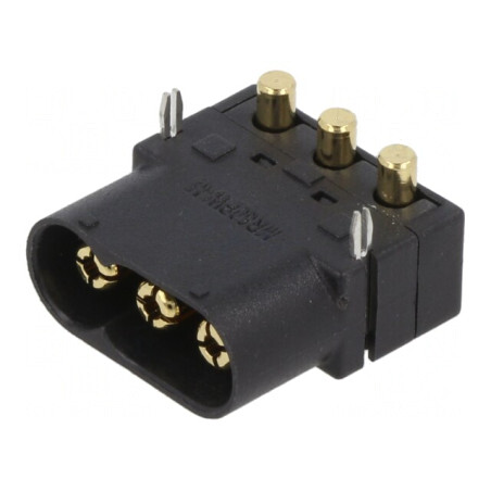 Soclu alimentare DC MR60 3 pini PCB THT negru | Electronic-mag.ro | Componente Electronice