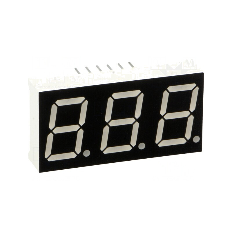 Afișaj LED cu 7 segmente 14,2mm roșu 3 cifre | Electronic-mag.ro | Componente Electronice