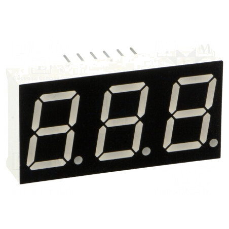 Afișaj LED cu 7 segmente 14,2mm roșu 3 cifre | Electronic-mag.ro | Componente Electronice
