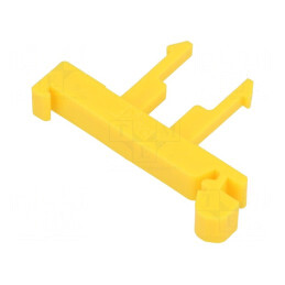 Clemă de Fixare pentru Șină DIN Galbenă | Electronic-mag.ro | Componente Electronice