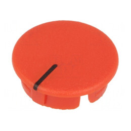 Capac ABS Roșu cu Indicator Negru Rotund | Electronic-mag.ro | Componente Electronice