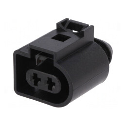 Conector Automotive MCP 2.8 Mamă Mufă pe Cablu 2 Pini Negru