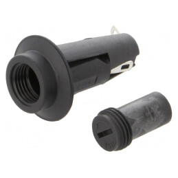 Clemă Panou 5x20mm 10A 250VAC Termoplastică | Electronic-mag.ro | Componente Electronice