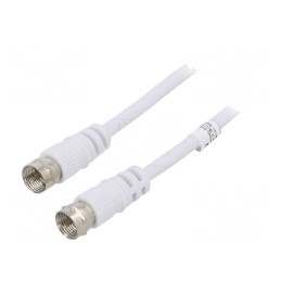 Cablu TV Coaxial 1,5m Alb | Electronic-mag.ro | Componente Electronice
