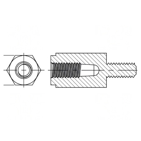 Manșon Distanțier Hexagonal Poliamidă M5 50mm | Electronic-mag.ro | Componente Electronice