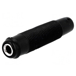 Soclu Banană 4mm 16A Negru Nichelat pentru Cablu | Electronic-mag.ro | Componente Electronice