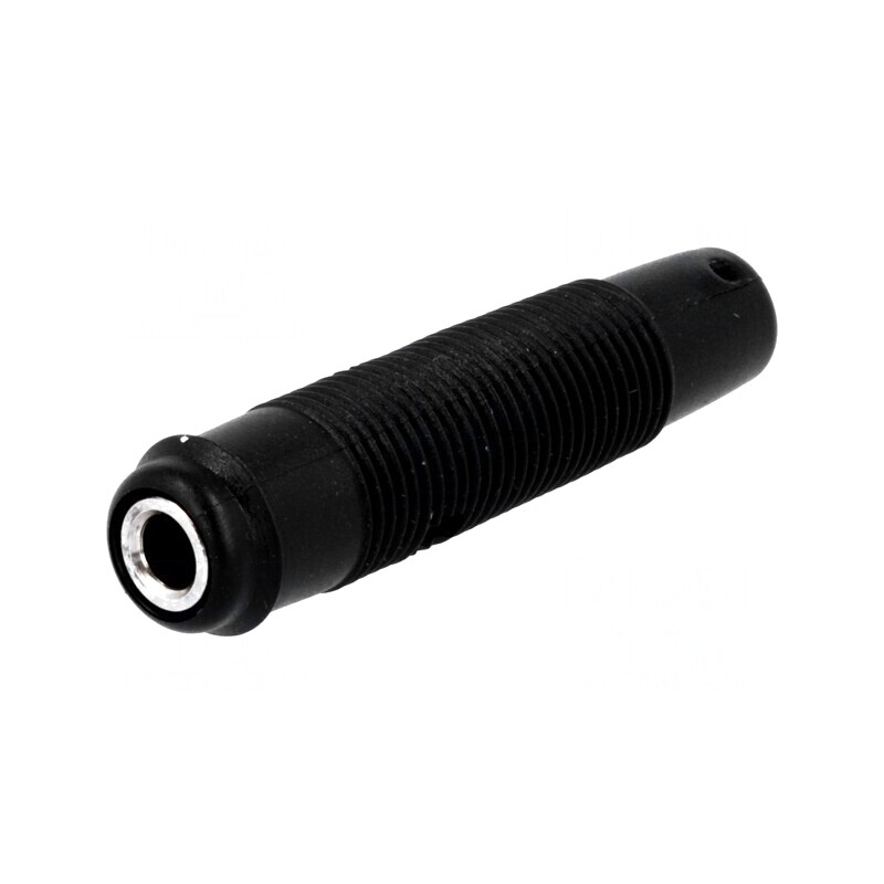 Soclu Banană 4mm 16A Negru Nichelat pentru Cablu | Electronic-mag.ro | Componente Electronice