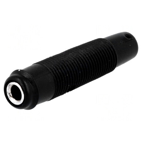 Soclu Banană 4mm 16A Negru Nichelat pentru Cablu | Electronic-mag.ro | Componente Electronice
