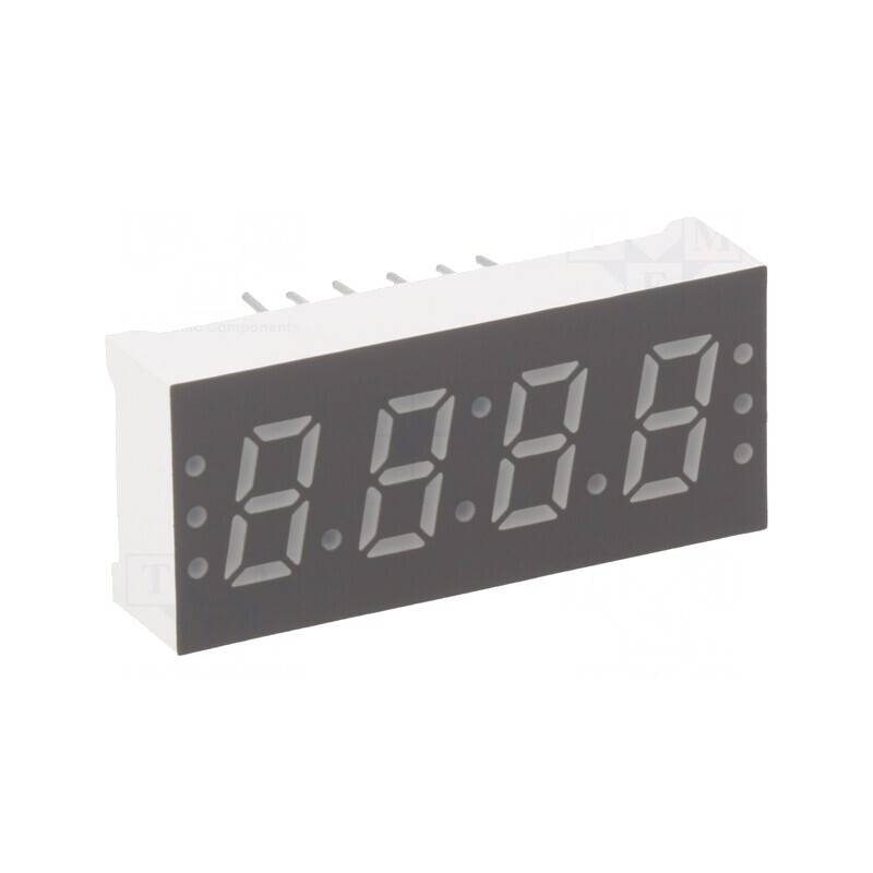 Afișaj LED 7 segmente 7.6mm 4 caractere galben-verde | Electronic-mag.ro | Componente Electronice