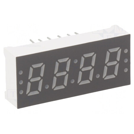 Afișaj LED 7 segmente 7.6mm 4 caractere galben-verde | Electronic-mag.ro | Componente Electronice