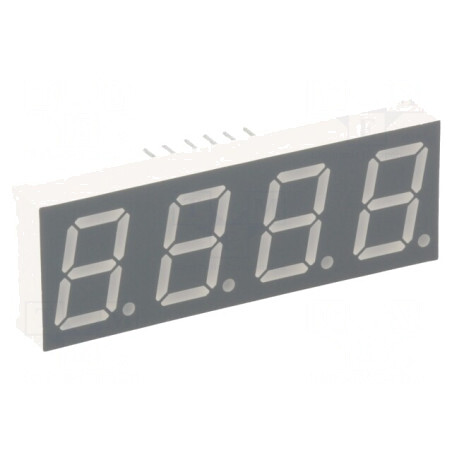 Afișaj LED 7 Segmente 13.2mm 4 Digiți Galben-Verde | Electronic-mag.ro | Componente Electronice