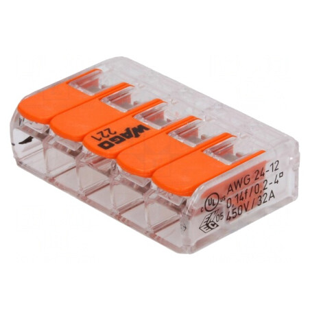 Bornă cu Arc 0,2÷4mm2 450V 32A Cu Eliberare Rapidă | Electronic-mag.ro | Componente Electronice