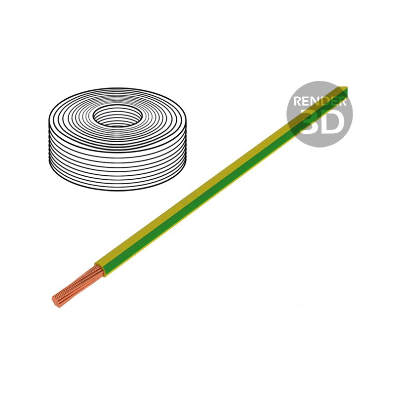 Cablu Electric Cu PVC Verde-Galben 1x0,75mm2 300V/500V | Electronic-mag.ro | Componente Electronice