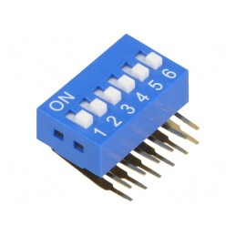 Comutator DIP-SWITCH 6 Secțiuni ON-OFF 0,05A 12VDC | Electronic-mag.ro | Componente Electronice