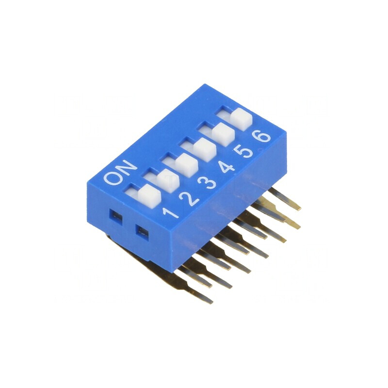 Comutator DIP-SWITCH 6 Secțiuni ON-OFF 0,05A 12VDC | Electronic-mag.ro | Componente Electronice