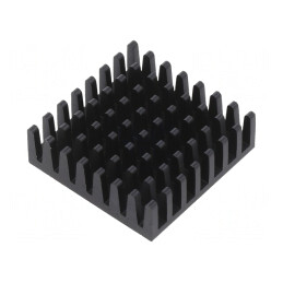 Radiator extrudat cu aripioare BGA negru 27,9mm x 27,9mm | Electronic-mag.ro | Componente Electronice