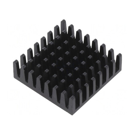 Radiator extrudat cu aripioare BGA negru 27,9mm x 27,9mm | Electronic-mag.ro | Componente Electronice