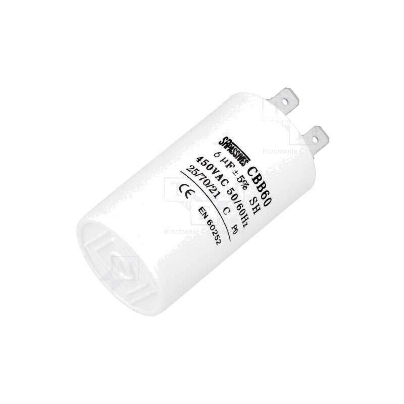 Condensator pentru Motoare 6uF 450V Ø35x60mm | Electronic-mag.ro | Componente Electronice
