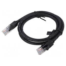 Patch cord UTP Cat6 CCA PVC Negru 1m | Electronic-mag.ro | Componente Electronice