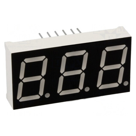 Afişaj LED cu 7 Segmente 14,2mm 3 Digiti Roșu | Electronic-mag.ro | Componente Electronice