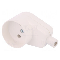 Conector de Alimentare AC Mamă 2P Alb 250V 16A | Electronic-mag.ro | Componente Electronice