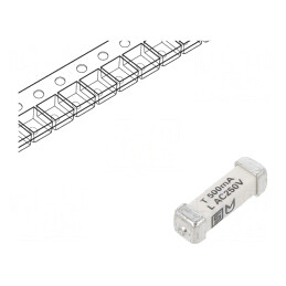 Siguranță Întârziere 500mA 250VAC 125VDC SMD Cupru