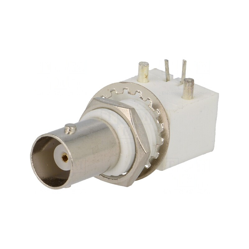 Soclu BNC Mamă Izolat 90° 50Ω THT | Electronic-mag.ro | Componente Electronice