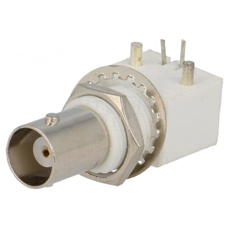 Soclu BNC Mamă Izolat 90° 50Ω THT | Electronic-mag.ro | Componente Electronice