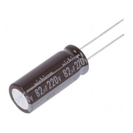 Condensator Electrolitic THT 82uF 220VDC 12.5x31.5mm 20% | Electronic-mag.ro | Componente Electronice