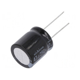Condensator Electrolitic THT 47uF 250V 18x20mm | Electronic-mag.ro | Componente Electronice