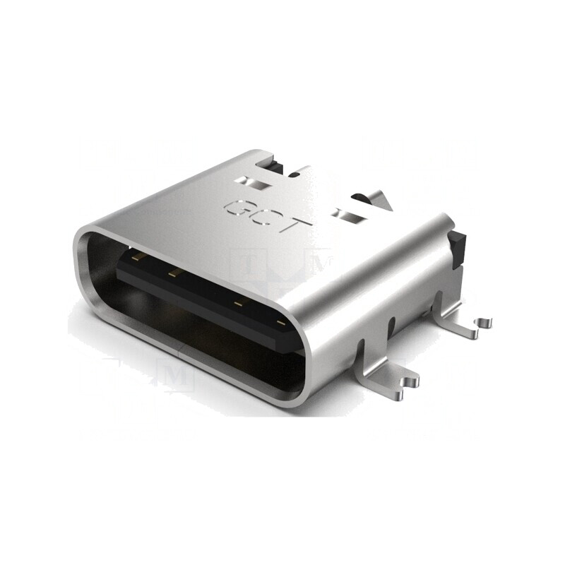Soclu USB C 16 Pin 5A Orizontal Top Mount | Electronic-mag.ro | Componente Electronice