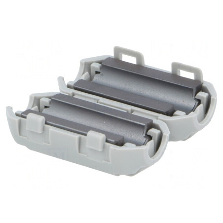 Ferită cablu rotund gri 30mm x 23mm x 7mm două piese | Electronic-mag.ro | Componente Electronice