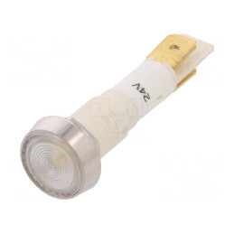 Lampă de control LED albă 24V Ø10mm plastic
