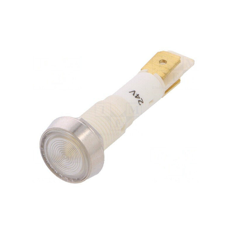 Lampă de control LED albă 24V Ø10mm plastic | Electronic-mag.ro | Componente Electronice