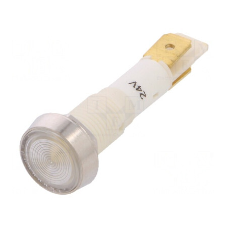 Lampă de control LED albă 24V Ø10mm plastic | Electronic-mag.ro | Componente Electronice