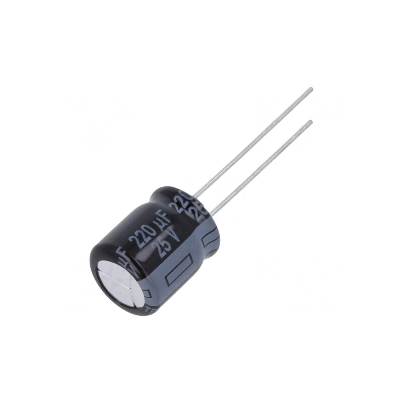 Condensator Electrolitic THT 220uF 25V 10x12.5mm | Electronic-mag.ro | Componente Electronice
