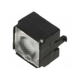 Lentilă LED Pătrată Transparentă cu Clips Negru | Electronic-mag.ro | Componente Electronice