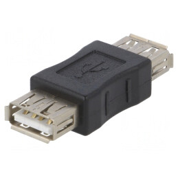 Adaptor USB 2.0 Dual USB A Nichelat Negru | Electronic-mag.ro | Componente Electronice