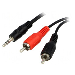 Cablu Audio Jack 3.5mm la RCA 1.2m Negru | Electronic-mag.ro | Componente Electronice