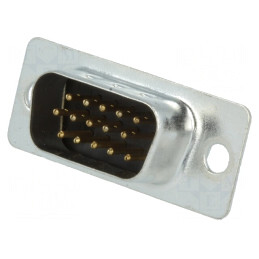 Mufă D-Sub HD 15-PIN Tată pe Cablu Neagră | Electronic-mag.ro | Componente Electronice