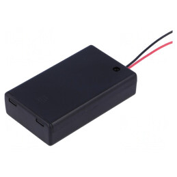 Suport Baterii AAA cu 3 Locuri și Cabluri Negru 150mm | Electronic-mag.ro | Componente Electronice