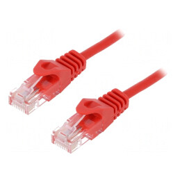 Patch Cord UTP Cat5e PVC Roșu 1.5m | Electronic-mag.ro | Componente Electronice