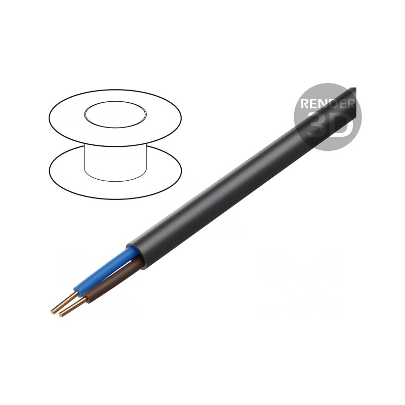 Cablu Electric YKY 2x1,5mm2 Cu PVC Negru 100m | Electronic-mag.ro | Componente Electronice
