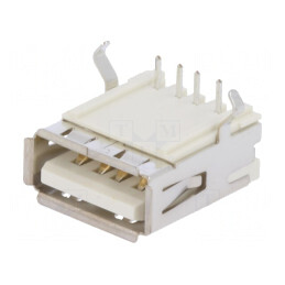 Soclu USB A PCB THT 90° Ecranat | Electronic-mag.ro | Componente Electronice