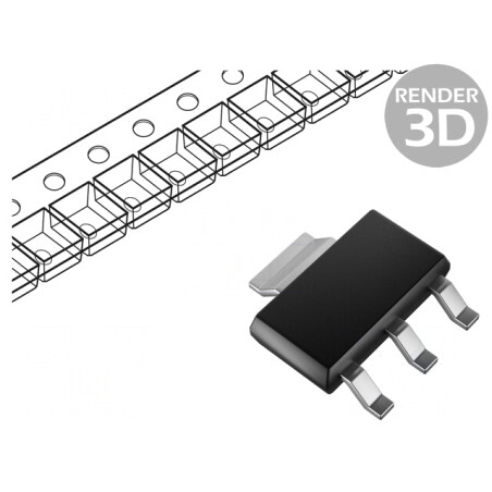 Stabilizator de Tensiune LDO 3,3V 1A SOT223 | Electronic-mag.ro | Componente Electronice