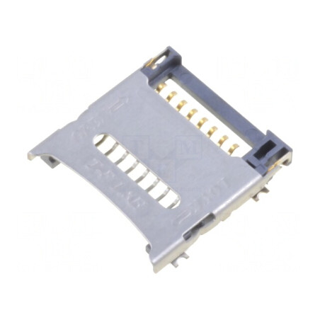Conector pentru carduri microSD cu mâner articulat SMT | Electronic-mag.ro | Componente Electronice