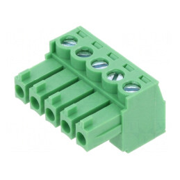Regletă Conexiuni Deconectabilă 3,81mm 5 Piste Dreaptă Mufă | Electronic-mag.ro | Componente Electronice