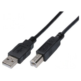 Cablu USB 2.0 A-B 1m Negru | Electronic-mag.ro | Componente Electronice