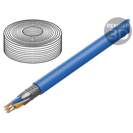 Cablu Ethernet Cat6a S/FTP Albastru 100m | Electronic-mag.ro | Componente Electronice