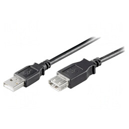 Cablu USB 2.0 A la A 0.3m Negru | Electronic-mag.ro | Componente Electronice